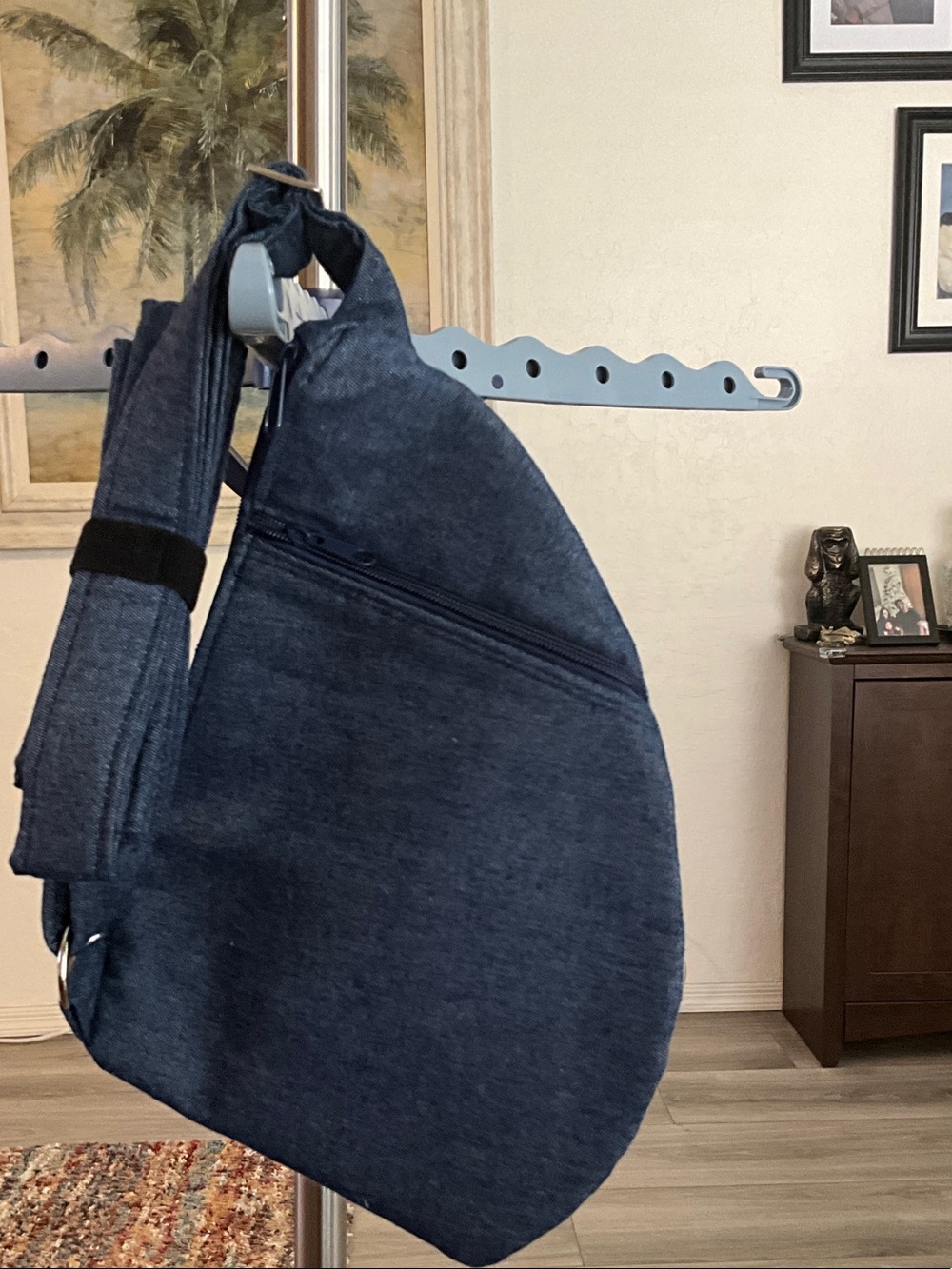 Men's Navy Denim Sling Bag - Casual Everyday Carry